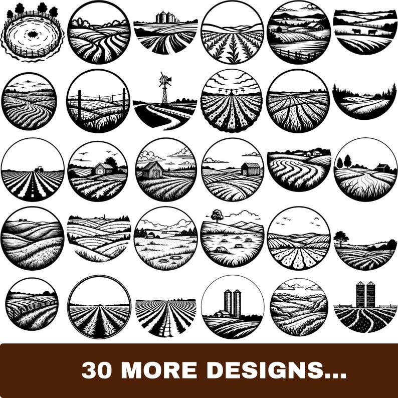 Farm Scene SVG Circular Farm Bundle for Rustic Crafts, Layered Designs ...