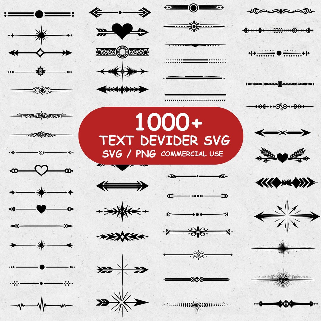 1000+ Mega Text Devider Minimal Devider Bundles Clean Line Divider SVG ...