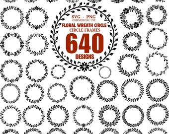 640 Blumenkranz Kreis Rahmen Bundle - Perfekt für Cricut & Laser Cut Handwerk - Instant Downloads