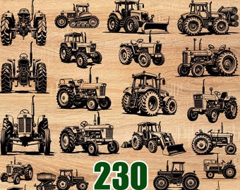 230 Vintage Tractor  Laser Engrave Files SVG Bundle for Cricut & Laser Engrave, Instant Downloads
