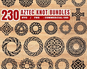 Aztec Knot Laser Engrave Files Bundles for CNC Wood Signs, Glowforge Projects & Tribal Crafts Instant Downloads