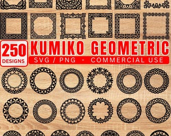 250 Kumiko Geometric Frame Kumiko Design Laser Engrave Files SVG Bundles for Cricut & Laser Cutting – Instant Downloads