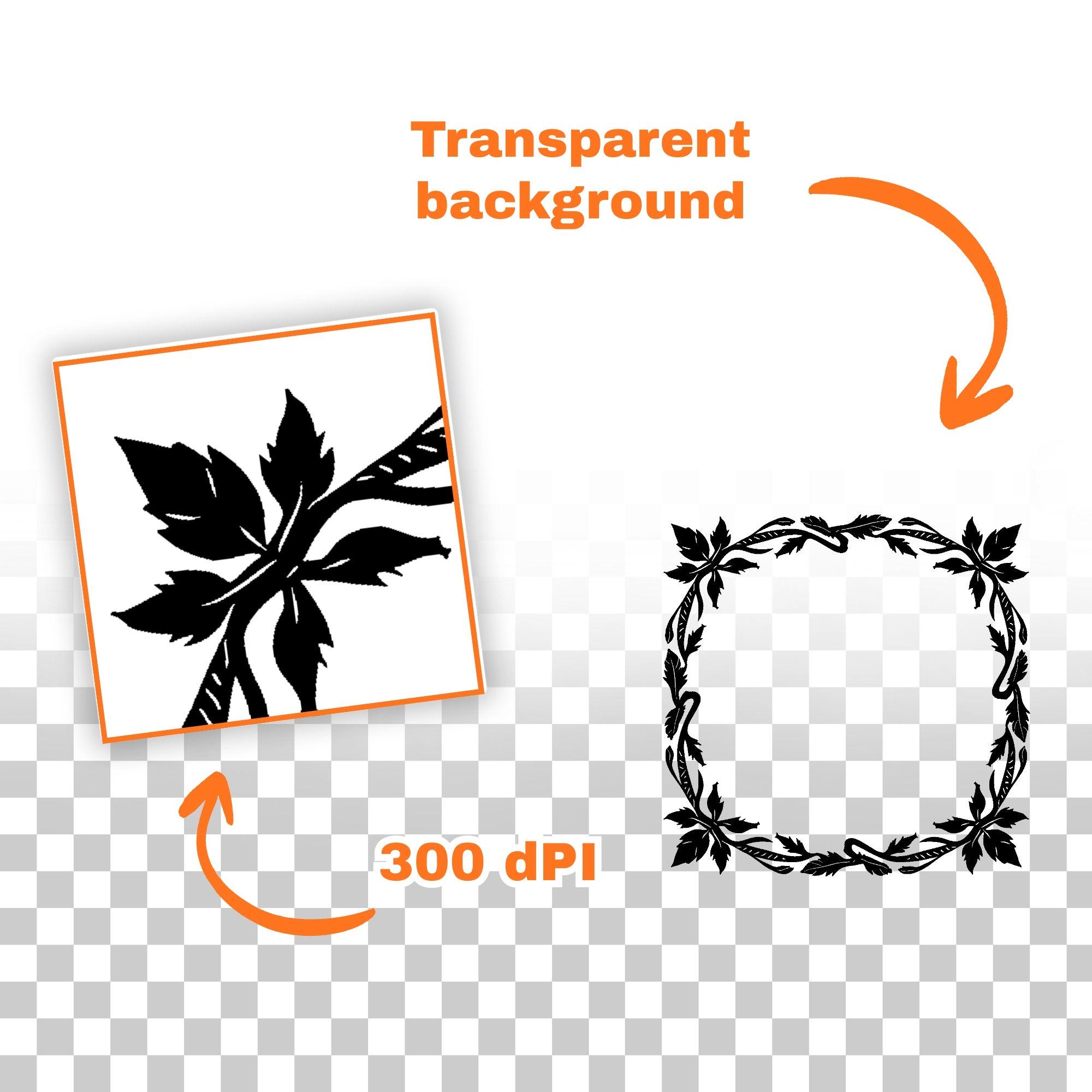 Leafy Vine Rectangle Frame Bundles Elegant Floral Border Cut Files ...