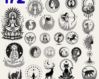 Celestial Goddess SVG Bundle: Boho Spirit Designs (Digital Download)