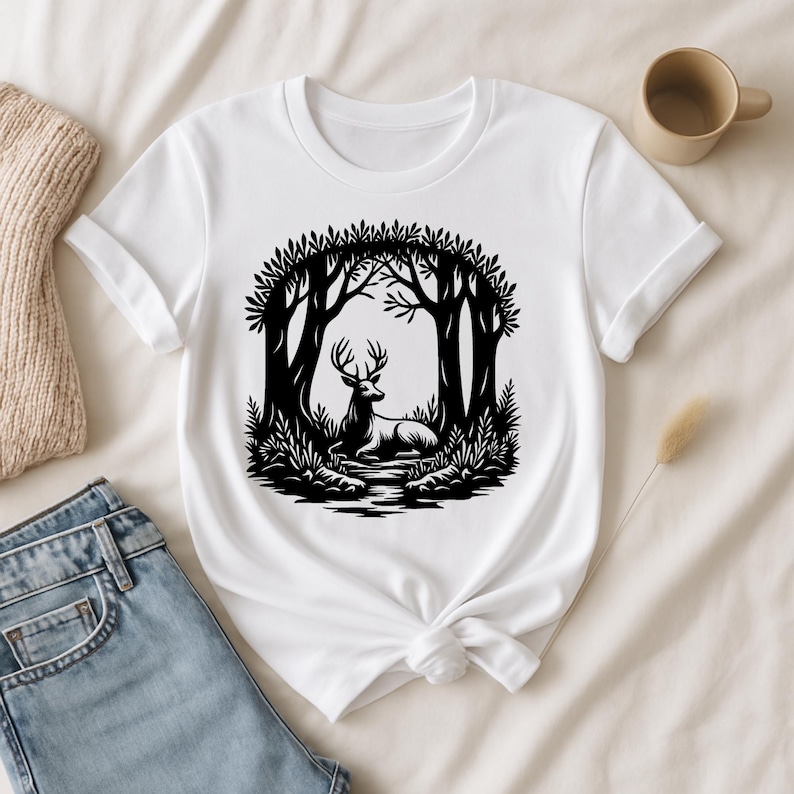 Deer Forest Scene Bundle Svg Png Pdf & Dxf for Wildlife Craft Designs ...