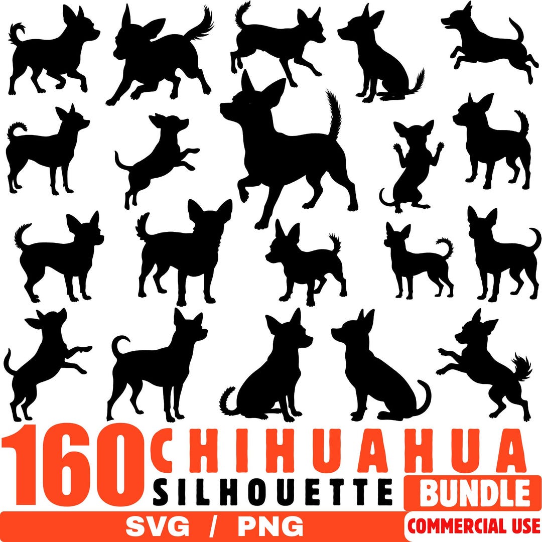 Chihuahua Dog Silhouette SVG Bundle for Cricut, Laser Cutting, Crafts ...