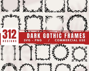 312 Dark Gothic Frames Bundles – SVG Files for Cricut & Laser Cutting – Perfect for Crafts – Instant Downloads