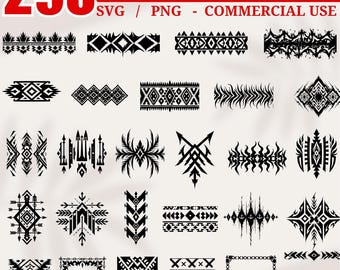 Azteken Muster Trenner Bundle Tribal Vektor-Teiler für Handwerk schneiden Laser Vinyl Dekor Sofort-Downloads