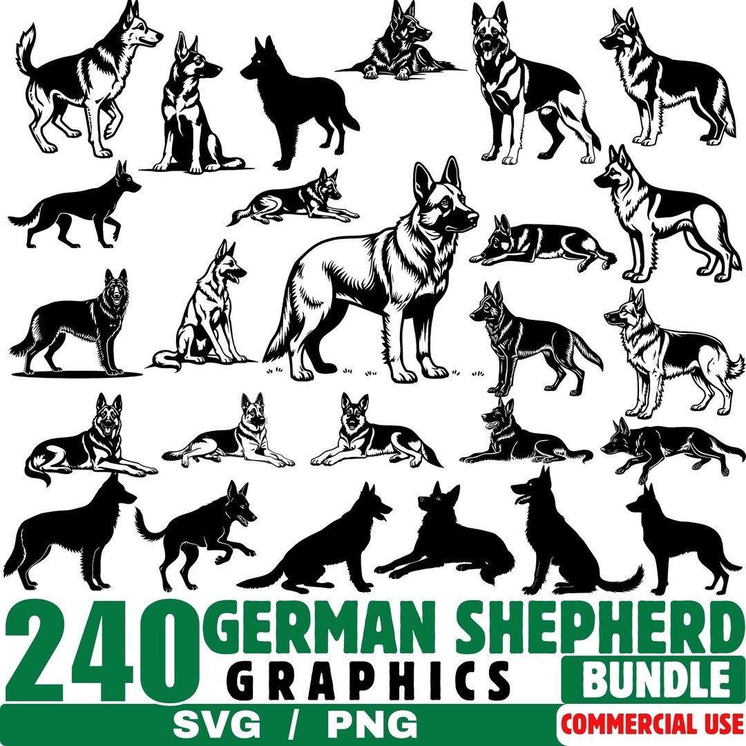 Shepard Graphic German Shepherd Graphic Bundle SVG Cut Files Cricut Laser Crafts ...