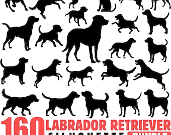 Labrador Retriever silhouette bundle SVG cut files Cricut laser craft instant downloads