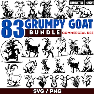 Grumpy Goat SVG Bundle, Farm Animal Designs (Digital Download)