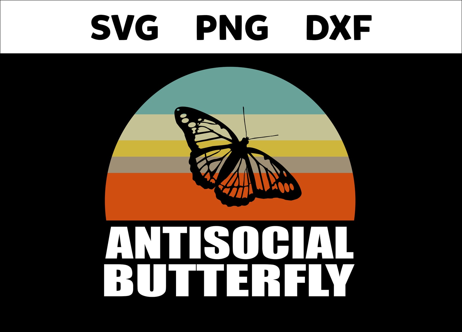 Retro Antisocial Butterfly SVG Butterfly SVG Butterfly | Etsy UK
