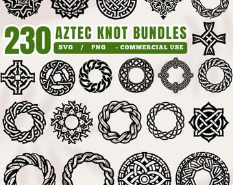 230 Aztec Knot Bundles for Cricut, Laser Engraving, Tribal Craft Designs Instant Downloads
