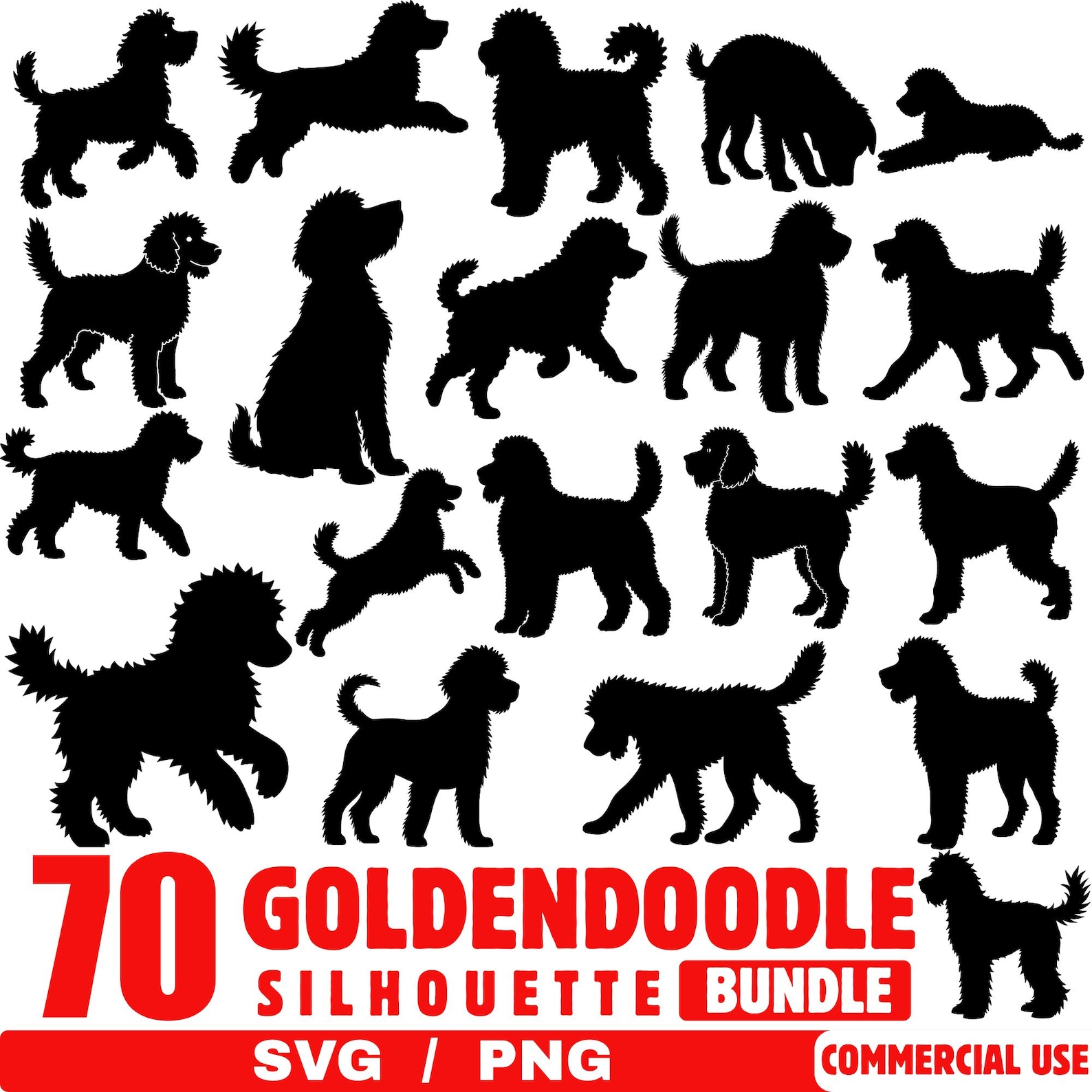 Goldendoodle Dog SILHOUETTE Bundle SVG Cut Files for Cricut Laser ...