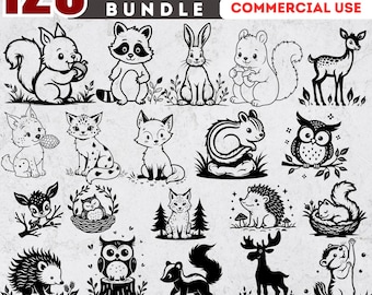 Baby Forest Animals SVG Bundle: Woodland Nursery Crafts (Digital Download)
