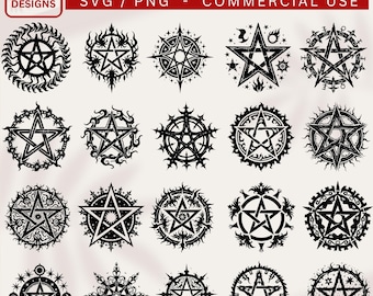 Pentagram and Occult SymbolsBundles SVG for Gothic Decor, Tarot Crafts and Mystic Designs instant downloads