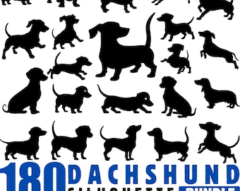 Dachshund Dog Silhouette SVG Bundle for Cricut, Laser Cutting, Crafts – Instant Downloads