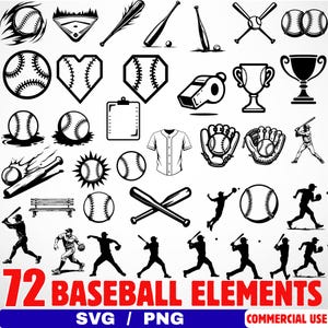 Baseball Elements Bundle – SVG Files for Cricut, Instant Downloads