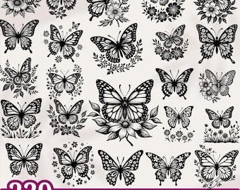 239 Floral Butterfly Bundles - SVG Files for Cricut, Laser Cut Crafts - Instant Downloads