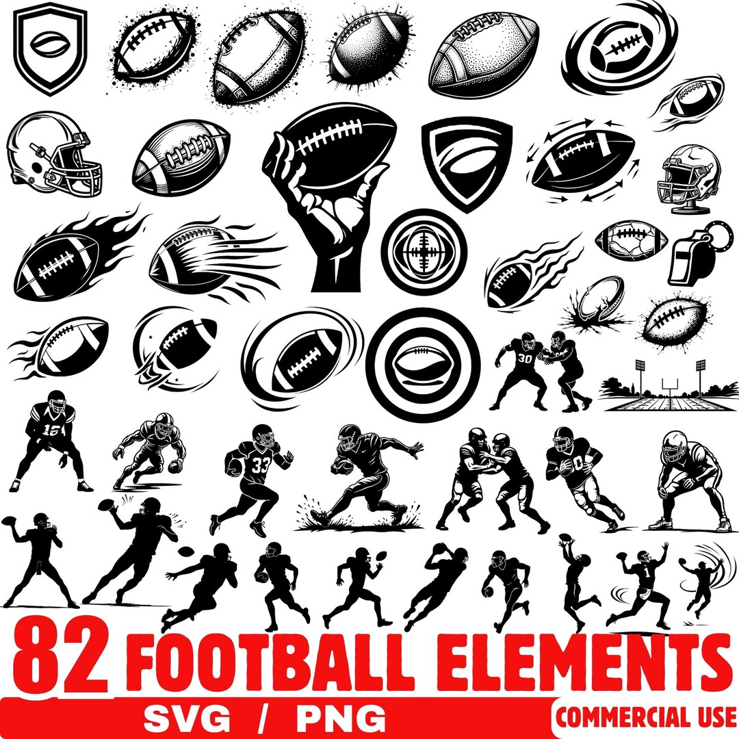 Football Elements Bundle – SVG Files for Cricut, Instant Downloads - Etsy