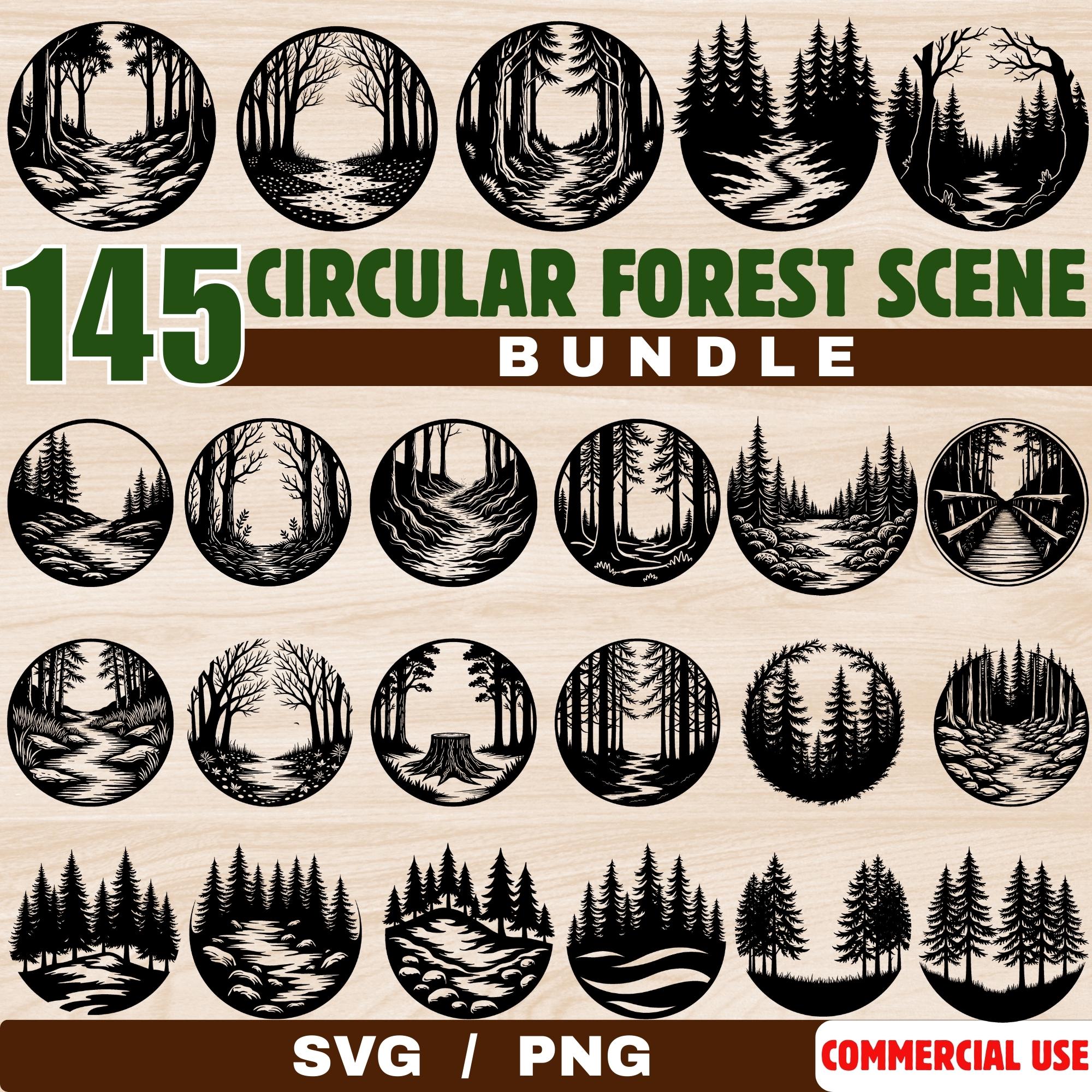 Forest Scene SVG Circular Bundle for Woodland Crafts Layered Designs ...