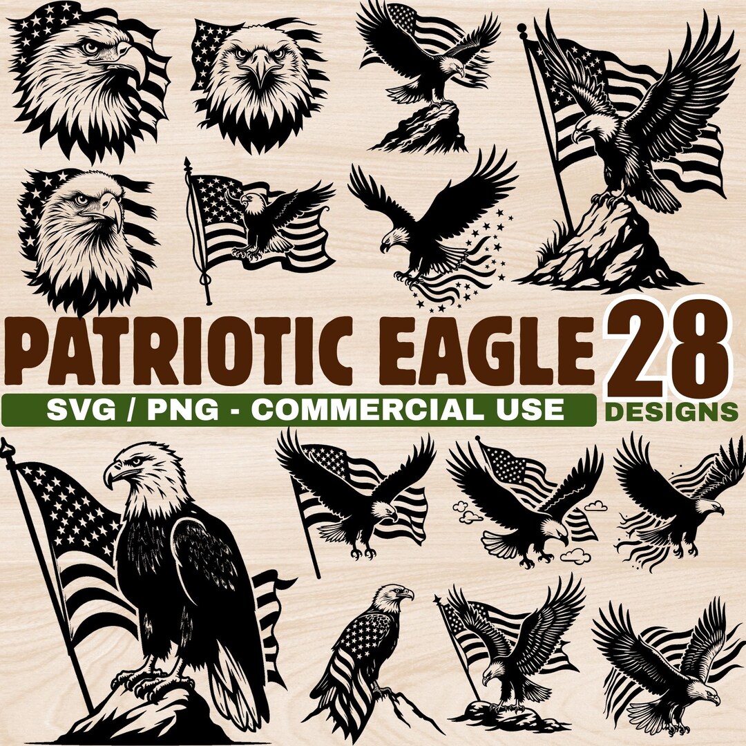 Patriotic Eagle American Flag SVG Bundle - Bold Designs for Cricut ...
