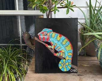 アクリルカメレオンの絵画 - Etsy 日本