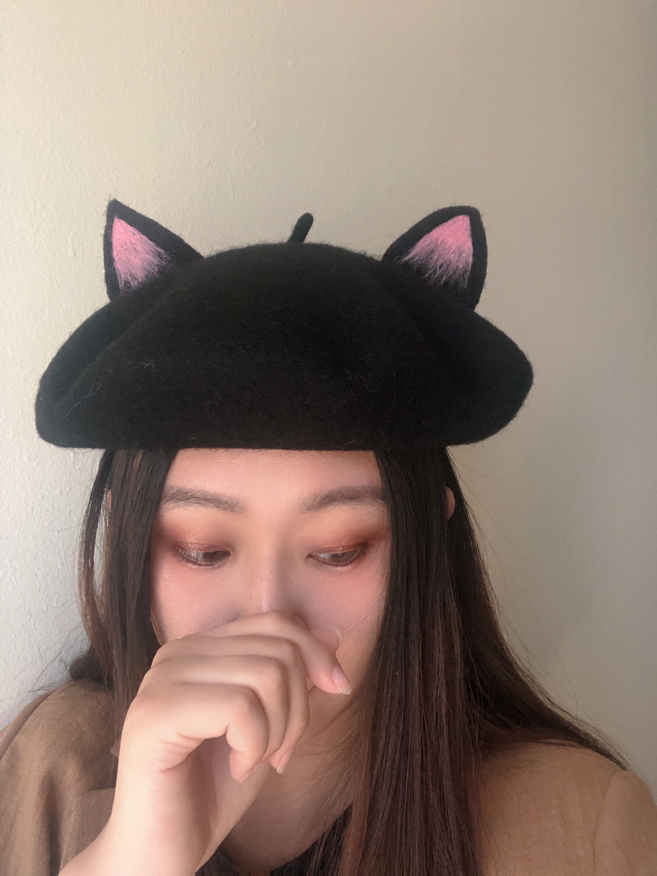 Cat Beret Hat, Animal Beret Hat, Beret Hat, 100 Wool Hat, Winter Hat