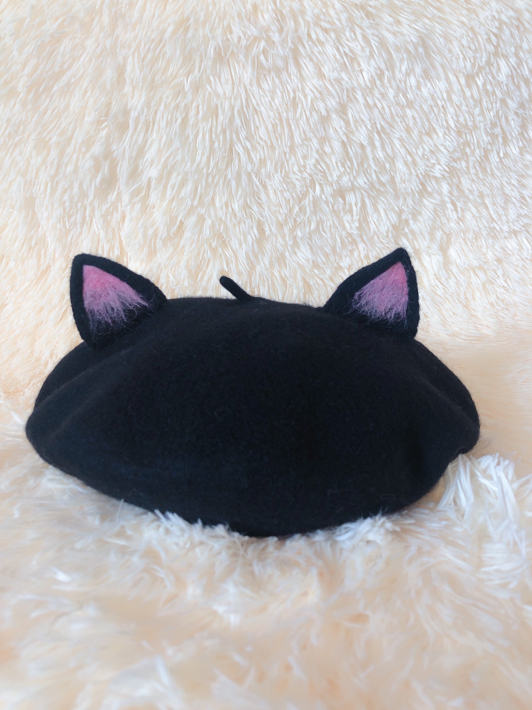 Cat Beret Hat Animal Beret Hat Beret Hat 100 Wool Hat Etsy UK