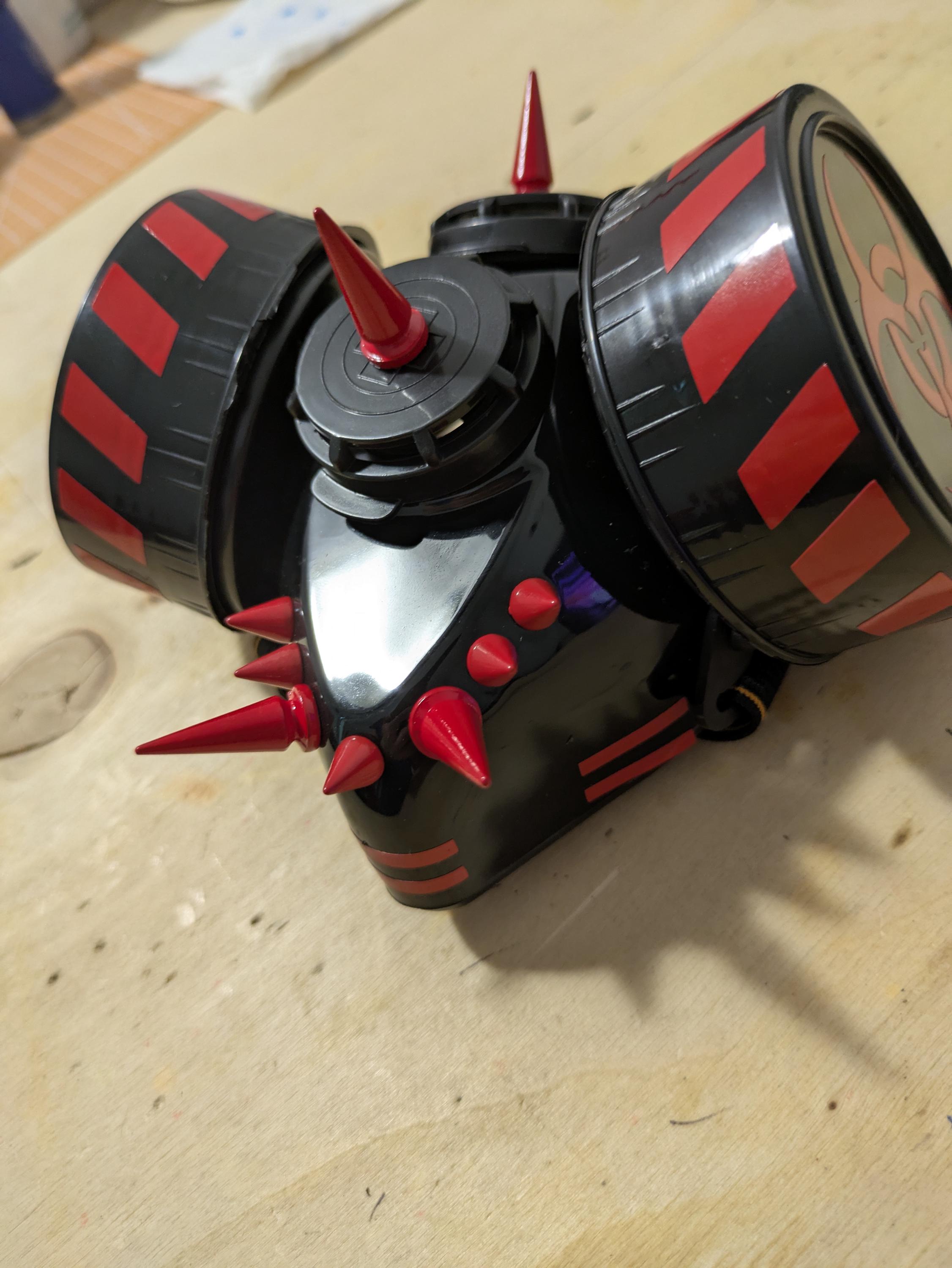 Red and Black Biohazard Spiked Cybergoth Futuristic Custom