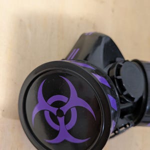 Black/Purple biohazard festival cybergoth futuristic Toy mask respirator cyber goth urban cyberpunk ravefashion GasMask immagine 5