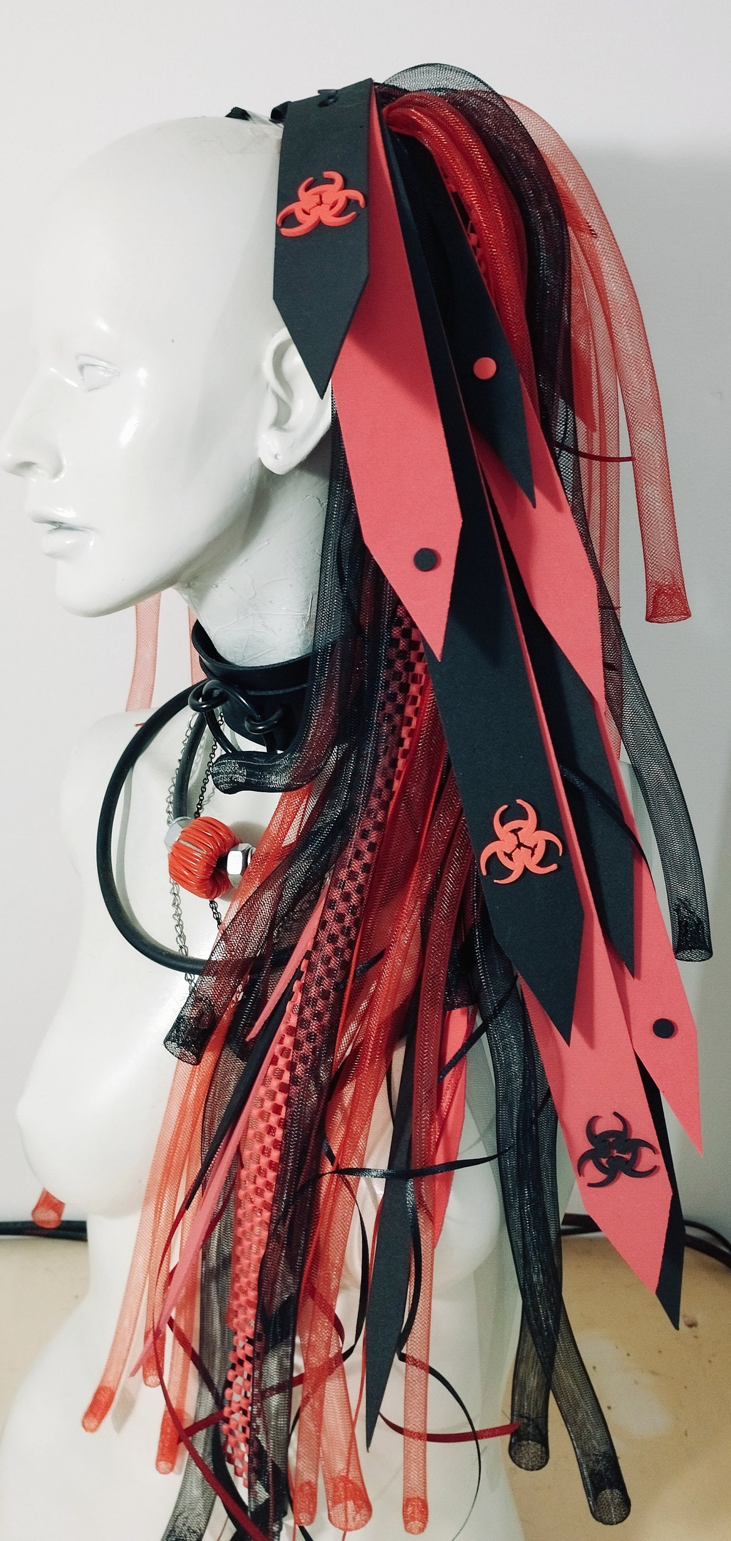 Cyberlox Biohazard Red and black  cyberlox Cosplay urban dreads festival urban