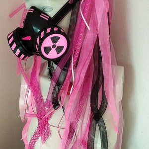 SET Cyberlox+Goggles+Gas Mask cybergoth cosplay dreads industrial dark