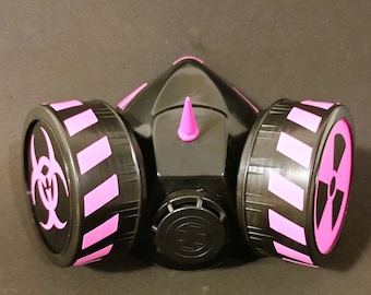Pink and Black circuits cybergoth futuristic cyber mask cyberpunk mask face mask cyber goth style