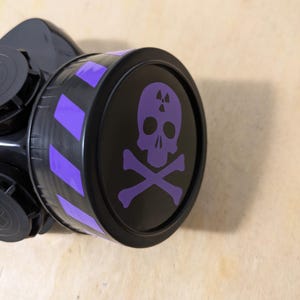 Black/Purple biohazard festival cybergoth futuristic Toy mask respirator cyber goth urban cyberpunk ravefashion GasMask immagine 7
