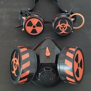 SET Goggles+Gas Mask cybergoth cosplay dreads industrial dark cyber mask cyberpunk mask