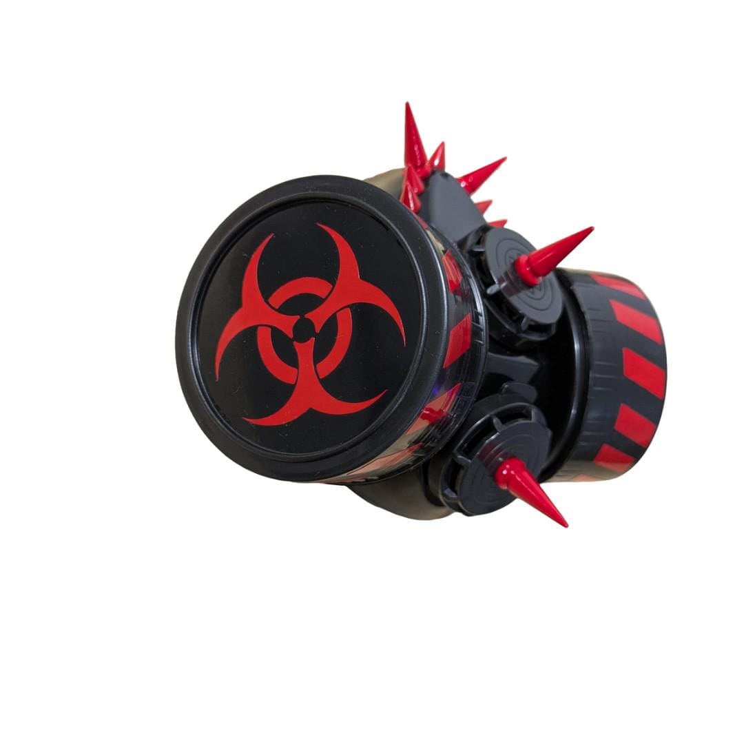 Red and Black Biohazard Spiked Cybergoth Futuristic Custom