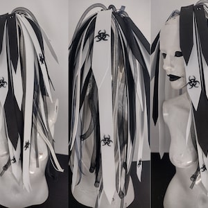 Biohazard White and Black cyberlox cybergoth cosplay dread cyberghot urban festival