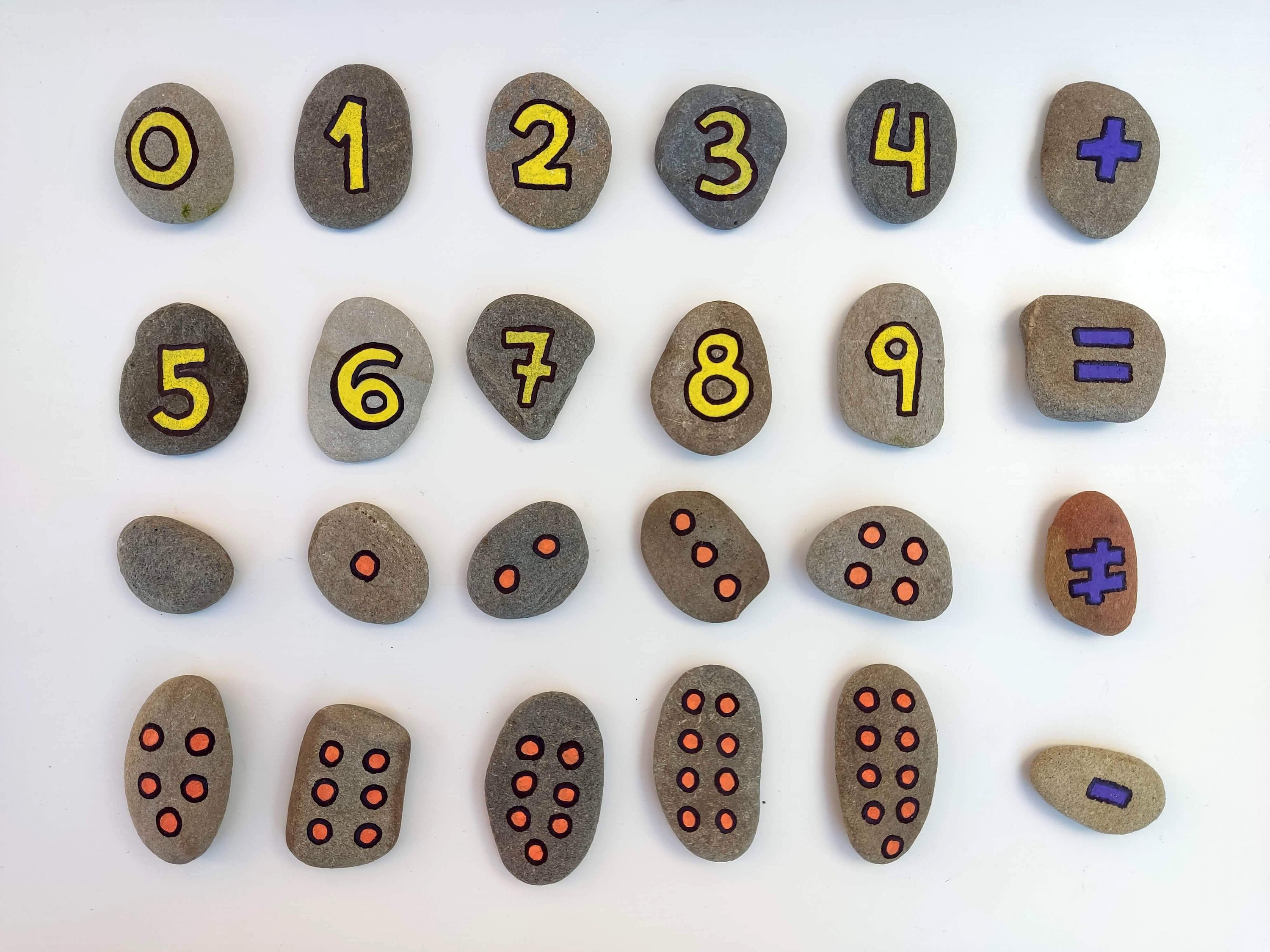 Basic Math Set of Stones | Painted Rocks | Babies, Toddlers ...