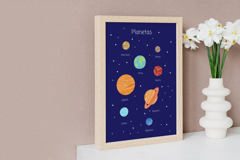 Cartões de planetas em Português | Bebés e crianças | Flashcards + Posters | Sistema solar | Flashcards | Portuguese | Montessori aligned image 4