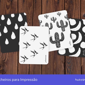 Cartões de alto contraste | Padrões da Natureza | Ficheiros para imprimir | 10 cartões | Bebés e crianças | Flashcards | Montessori aligned