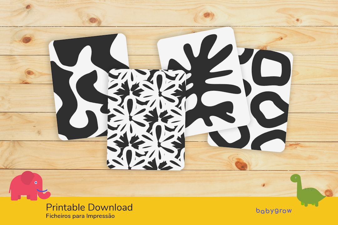 High Contrast Printable Flashcards for Babies | Black and White ...