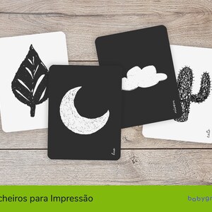 Cartões de alto contraste | Natureza | Ficheiros para imprimir | 20 cartões + 2 posters | Bebés e crianças | Flashcards | Montessori aligned