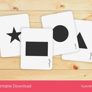 High Contrast Printable Flashcards for Babies and Toddlers | Shapes | Black and White | Montessori Aligned
