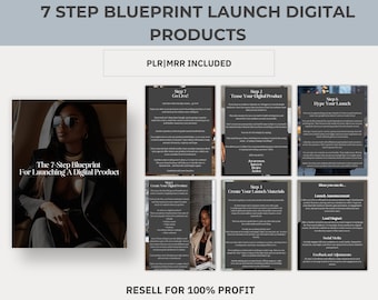 Editable Blueprint to Launch your Digital Products Guide PLR|MRR