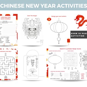 Lunar New Year Printable Activity Bundle for Kids - Etsy