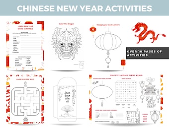 Lunar New Year Printable Activity Bundle for Kids