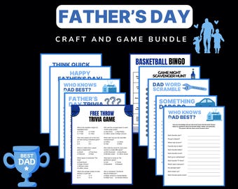 Father's Day Game Bundle | Printable Family Games | Who Knows Dad Best, Trivia, Word Scramble & More