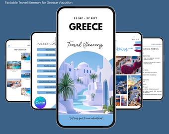 Editable Travel Itinerary Template | Mobile-Friendly Trip Planner | Instant Download | Editable Itinerary Template for Vacation