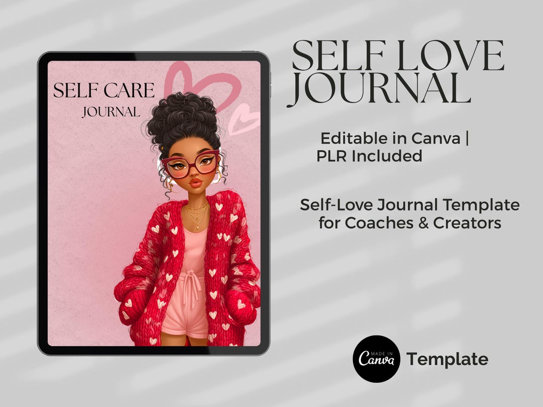 Self Love Journal With PLR | Canva Editable Mental Health Planner ...